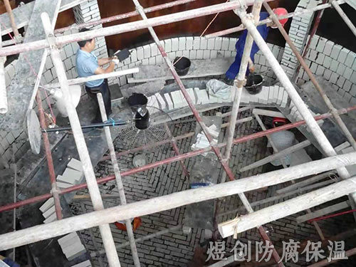 水泥制品衬耐酸砖施工 (3)