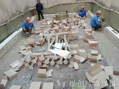 地面衬耐酸瓷板施工 (2)